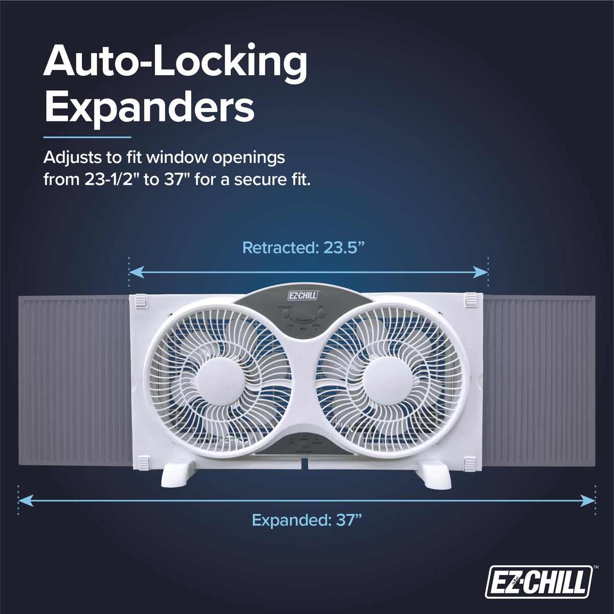 9” Window Fan with Remote Control, 3 Speed Dual Fans, White E857
