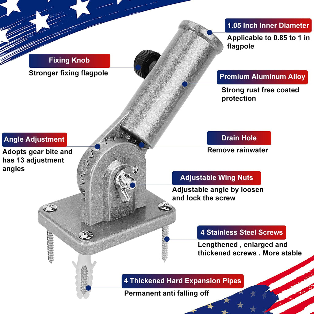 Heavy Duty Aluminum Flag Pole Holder Q5561