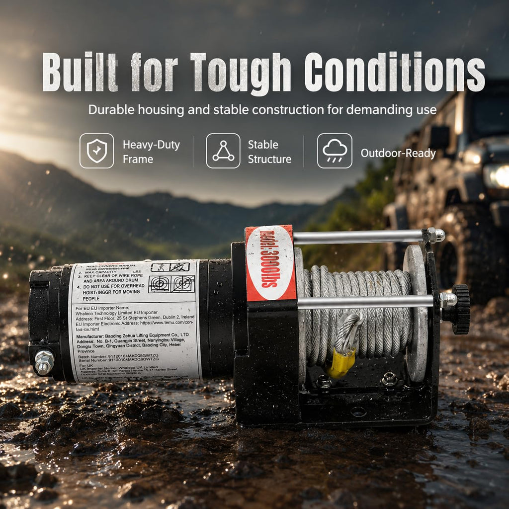 12V DC Electric Winch with Steel Cable H711