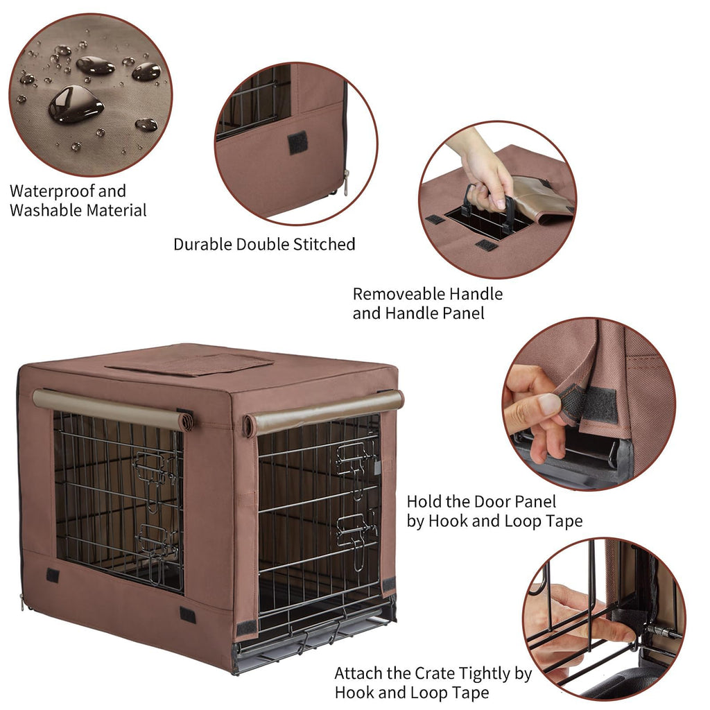 Brown Collapsible Metal Dog Crate P549