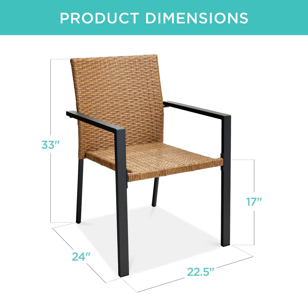 Set of 2 Stackable Outdoor Wicker Dining Chairs C714