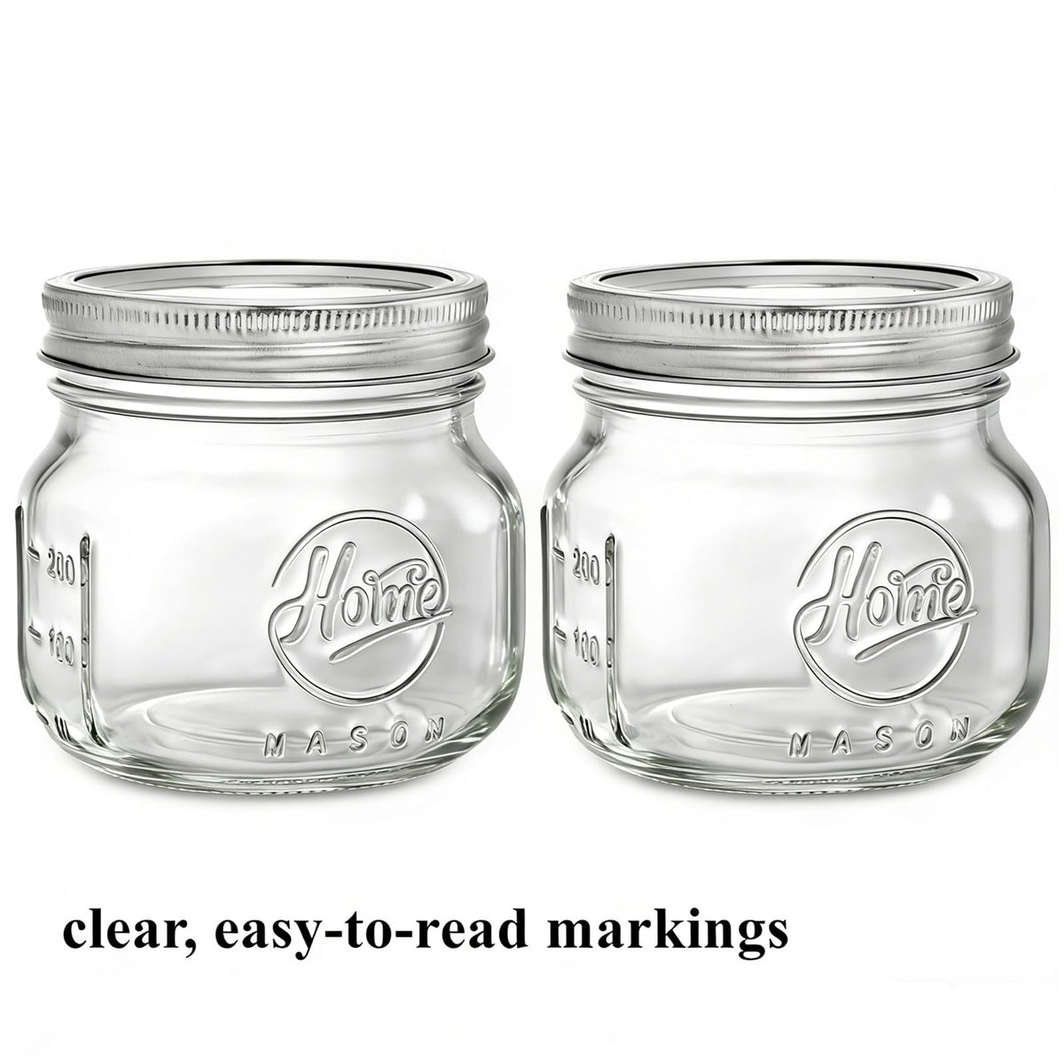 12 Pack 16Oz Wide Mouth Glass Mason Jars with Airtight Lids J725243