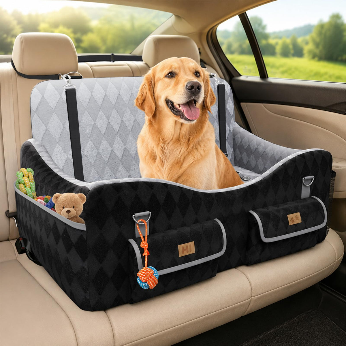 Medium & Large Dog Car Seat with Memory Foam Cushion Y2607