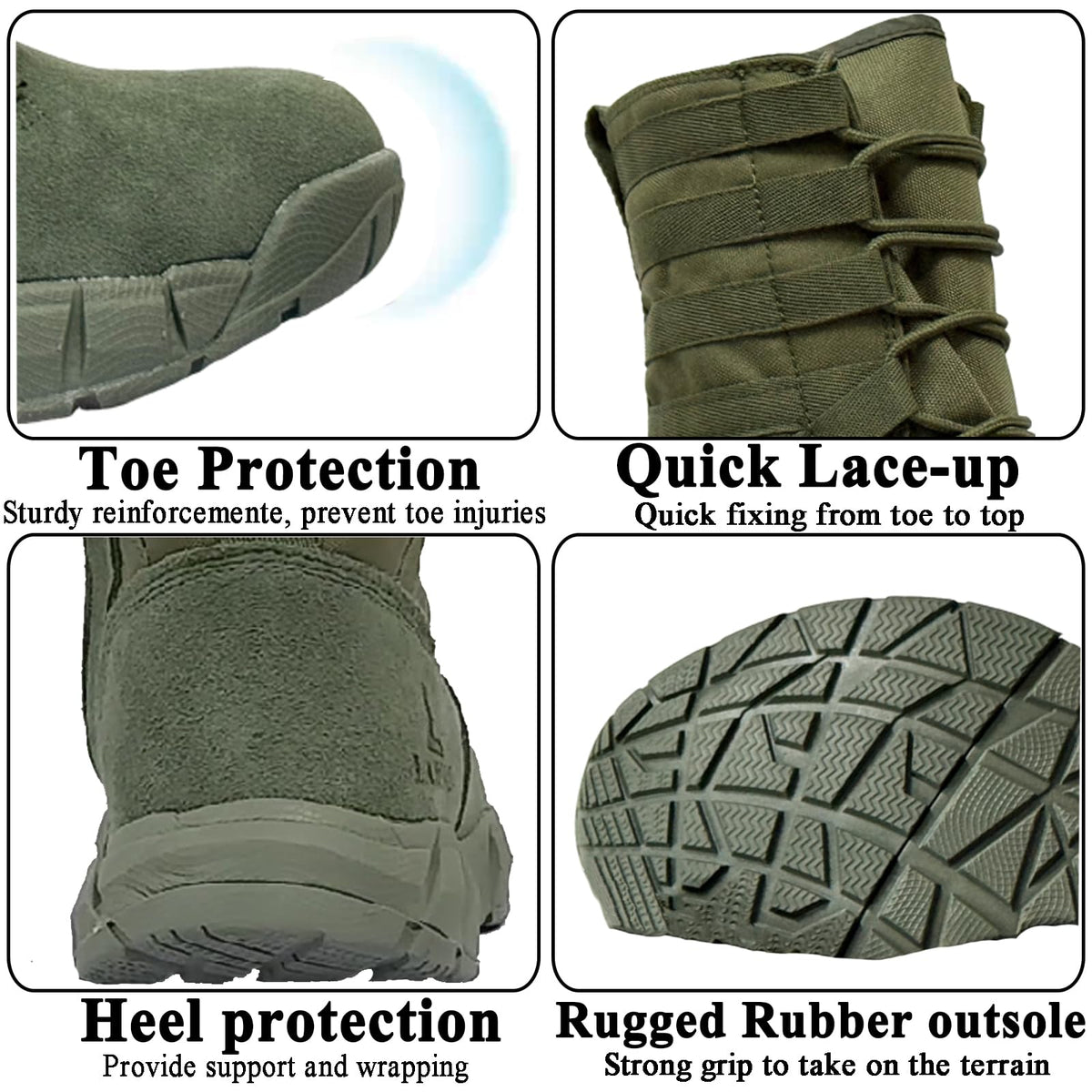 Lightweight Side Zip Tactical Boots X17301