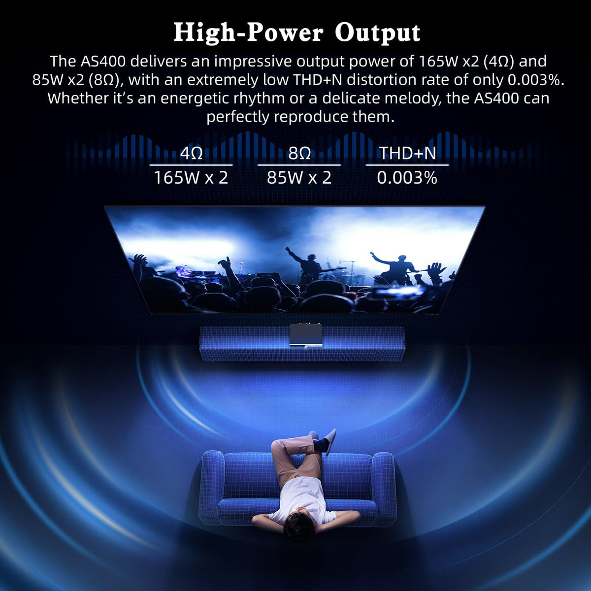165W Power Amplifier DAC Headphone Amp Phono Preamp E84622