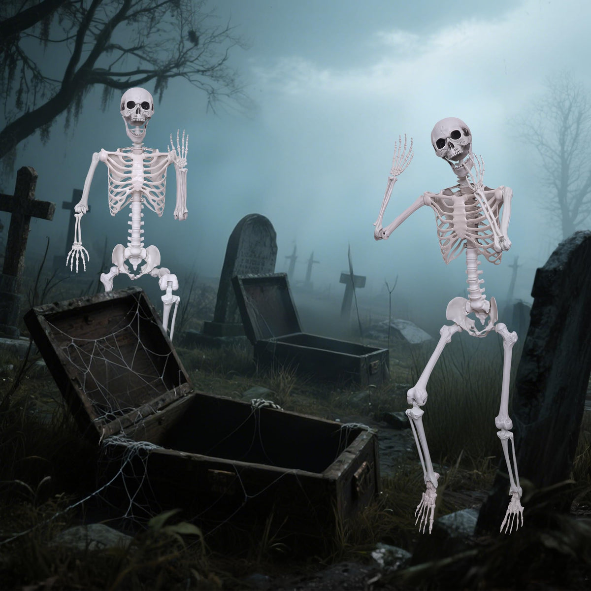 2 Pack 5.4ft Life Size Skeleton with Movable Joints F881
