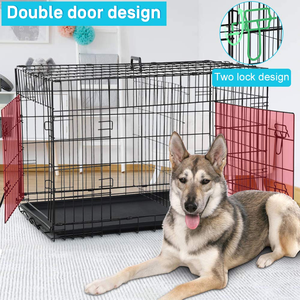 48" Heavy Duty Folding Wire Metal Dog Crate with Divider P704762