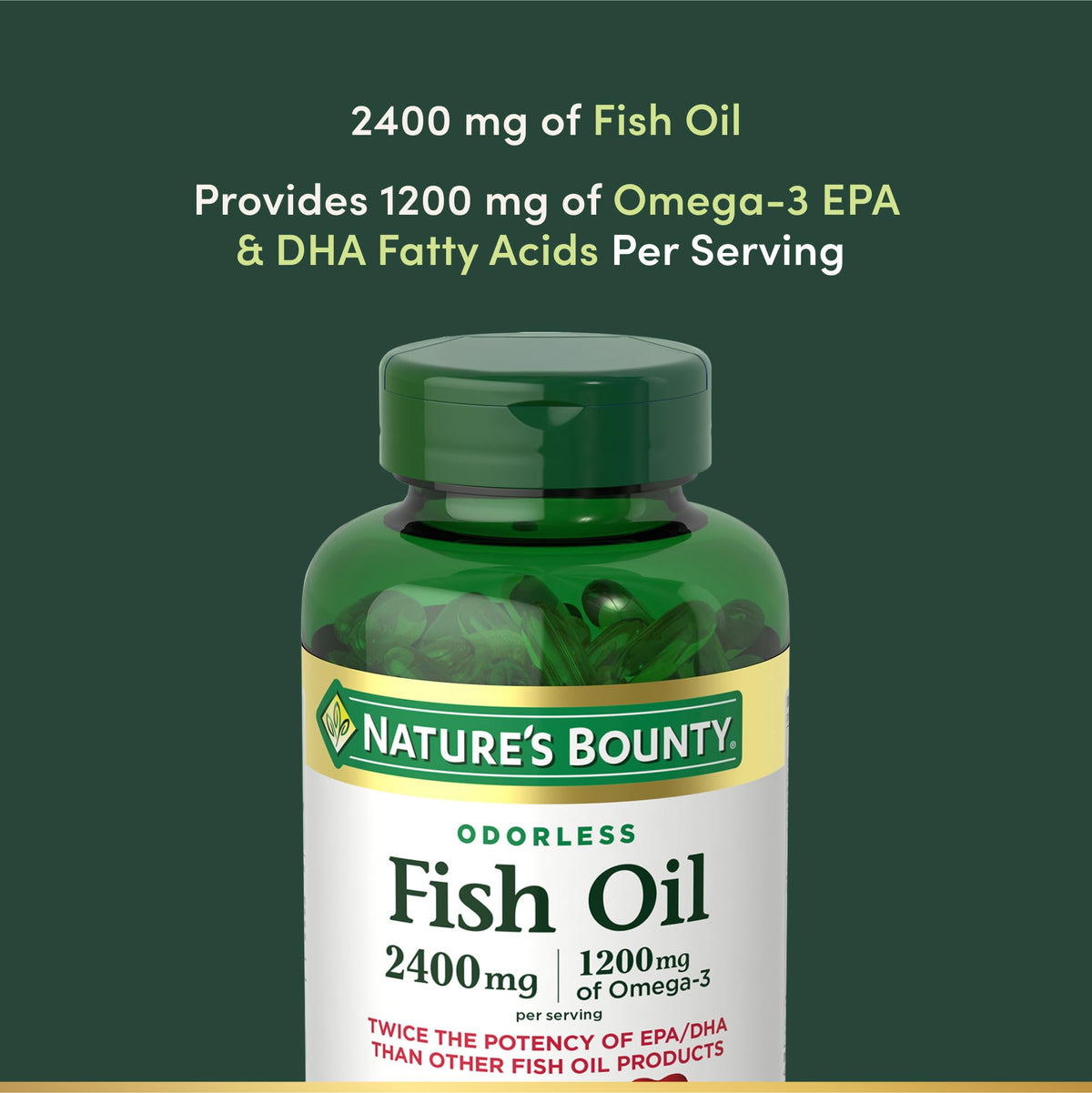 1200mg Omega-3 Fish Oil Softgels, 90 Ct U971515