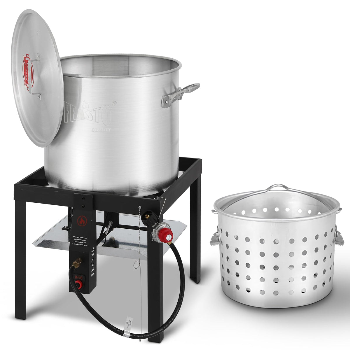 60QT Seafood Boil Pot with Basket and Burner H5533