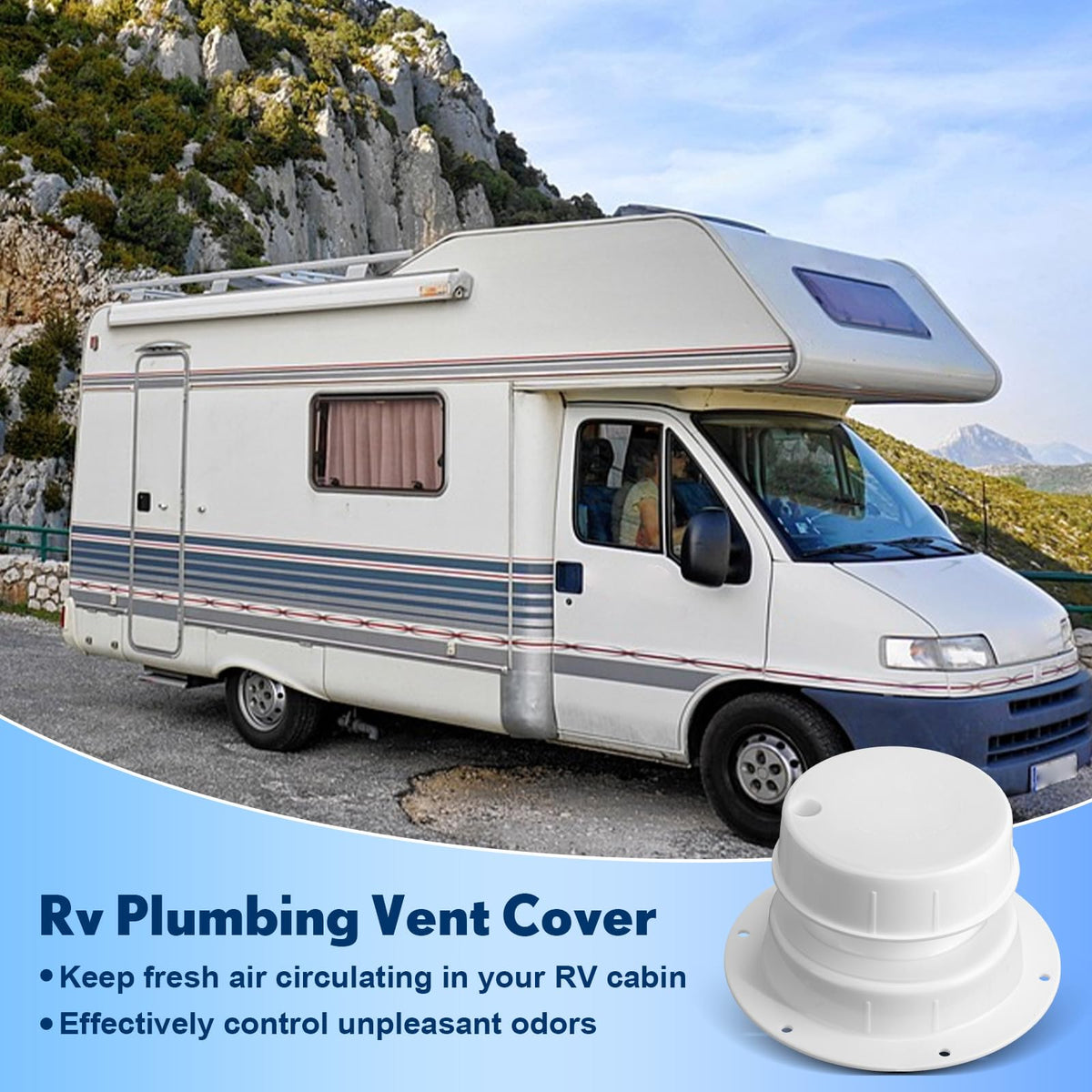 6 Pcs White RV Plumbing Vent Caps K313