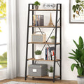 5 Tier Wood and Metal Ladder Bookshelf X363