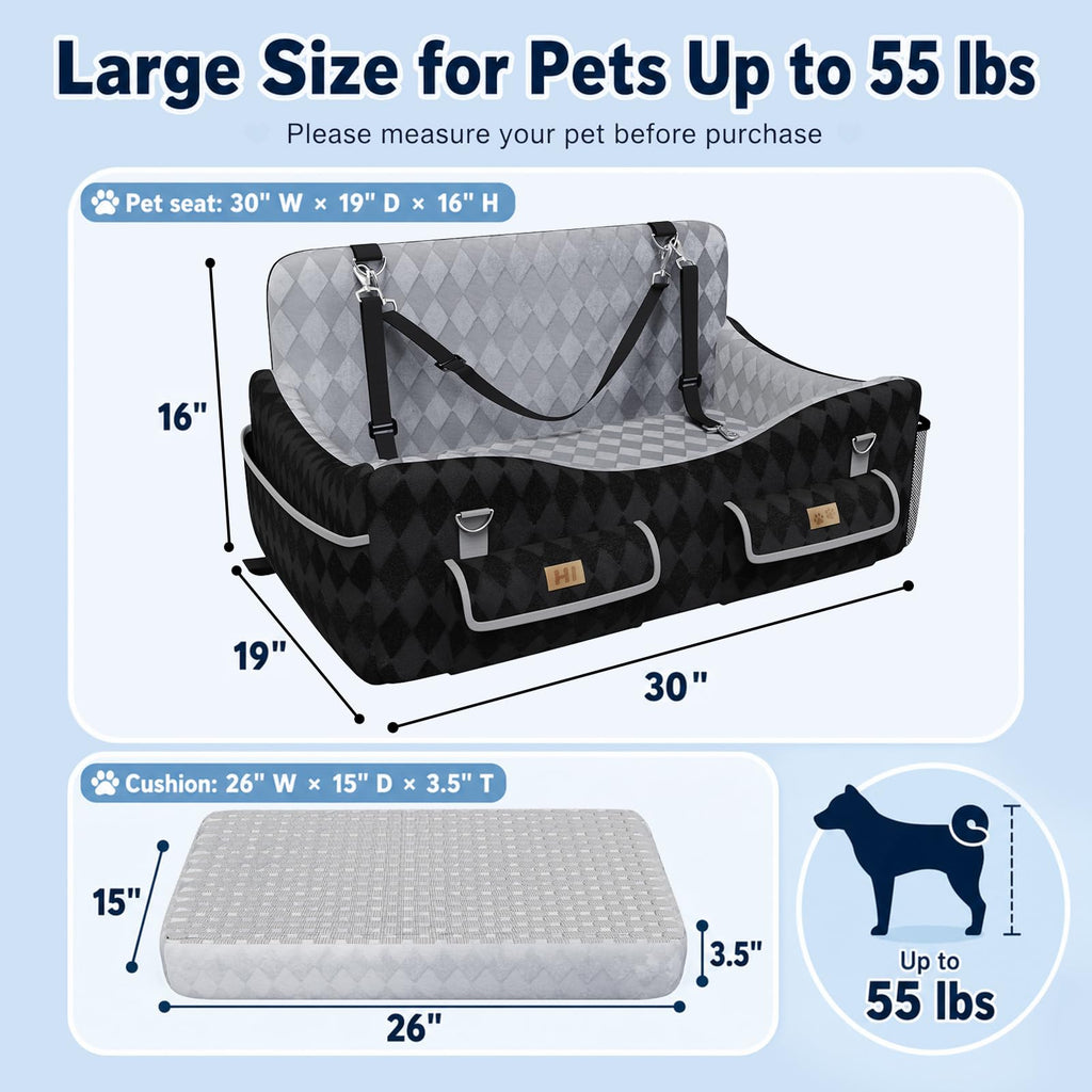 Medium & Large Dog Car Seat with Memory Foam Cushion Y2607