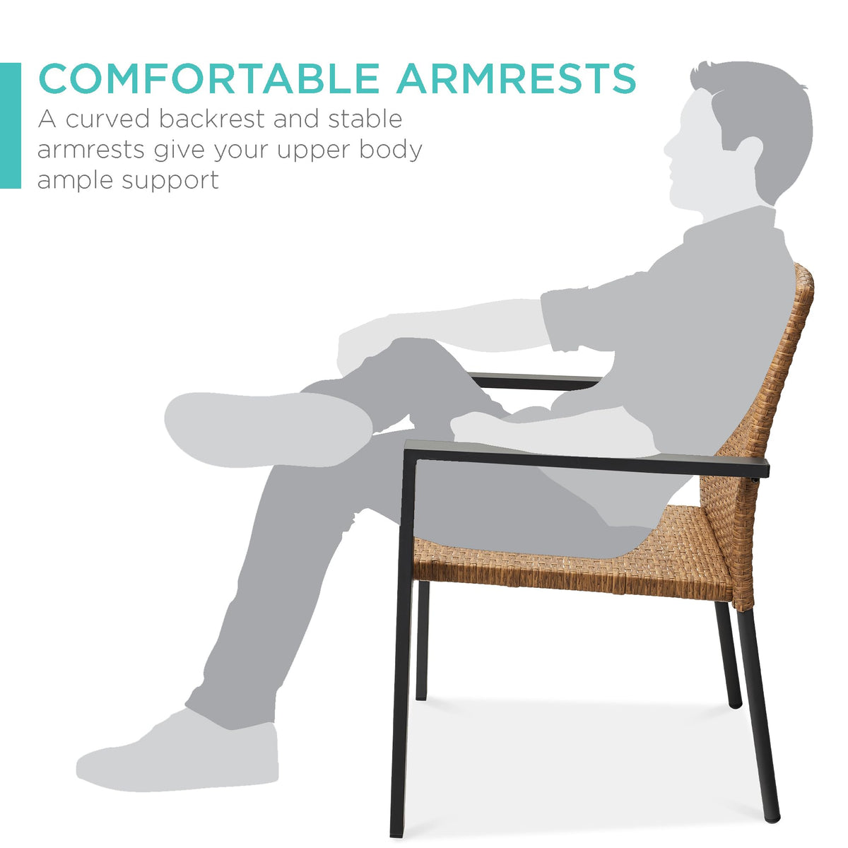 Set of 2 Stackable Outdoor Wicker Dining Chairs C714
