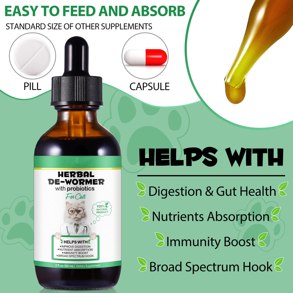 Natural Probiotic Digestive Support Supplement Drops for Cats D35219