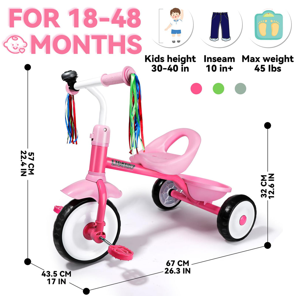 Pink 3 Wheel Toddler Tricycle Y823894