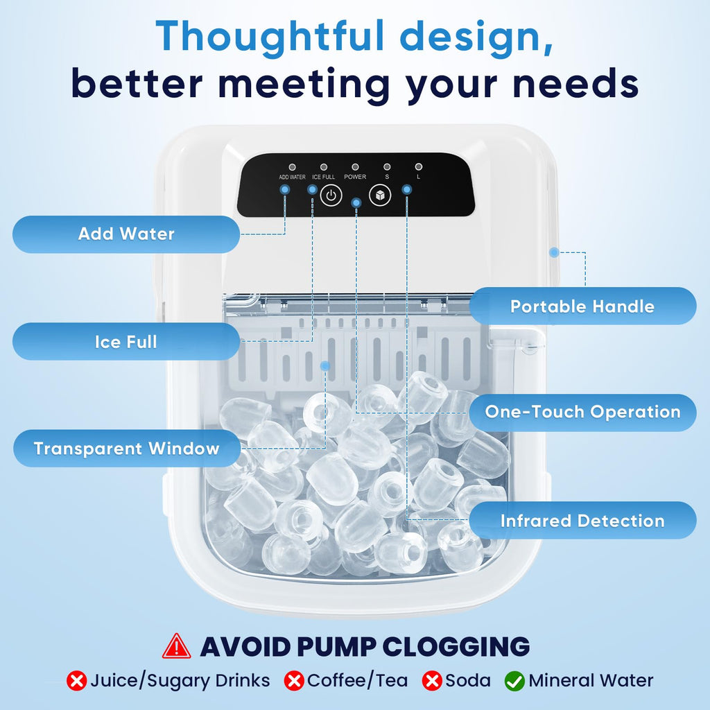 Countertop Ice Maker with Portable Handle B7748