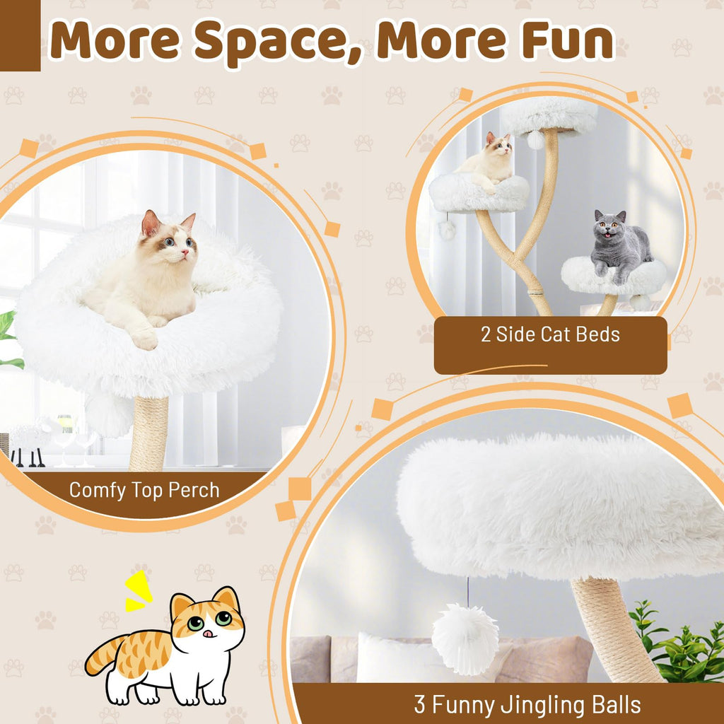 70 Inch Multi-Level Cat Tree with Perches and Scratching Posts P494957