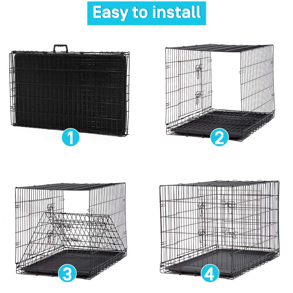 48" Heavy Duty Folding Wire Metal Dog Crate with Divider P704762