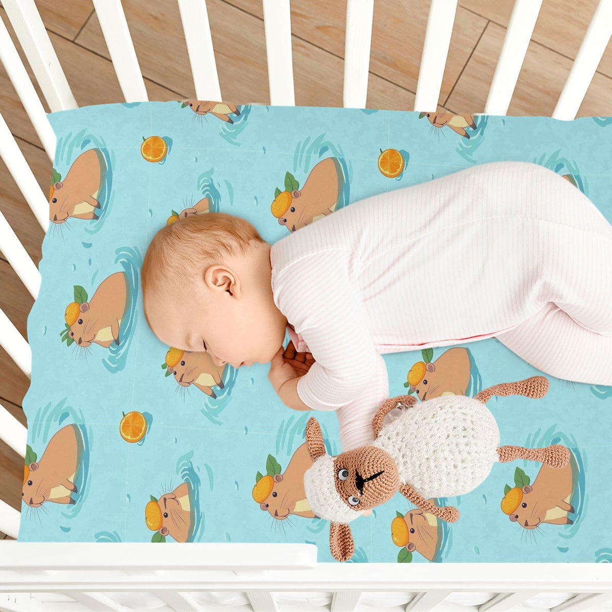 Soft Breathable Microfiber Crib Sheet, Fits Standard Size 28in x 52in P3055