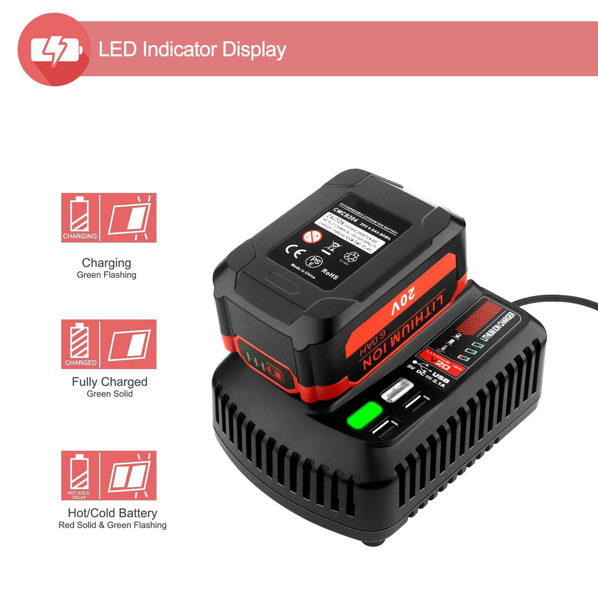 20V 6.0Ah Lithium ion Batteries and Charger Kit M305