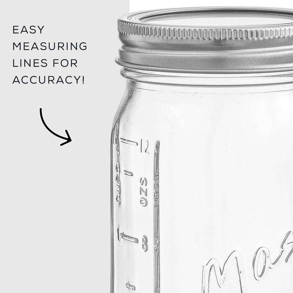 16 Oz 6-Pack Regular Mouth Glass Mason Jars with Lids L601