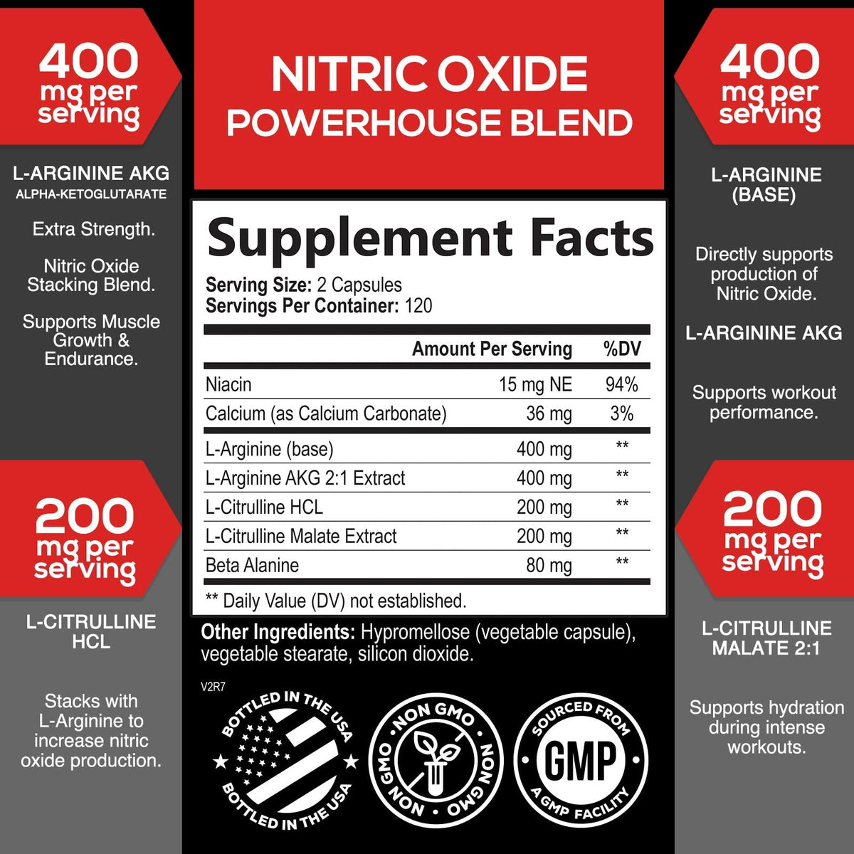 240 Capsules Nitric Oxide Booster H50161
