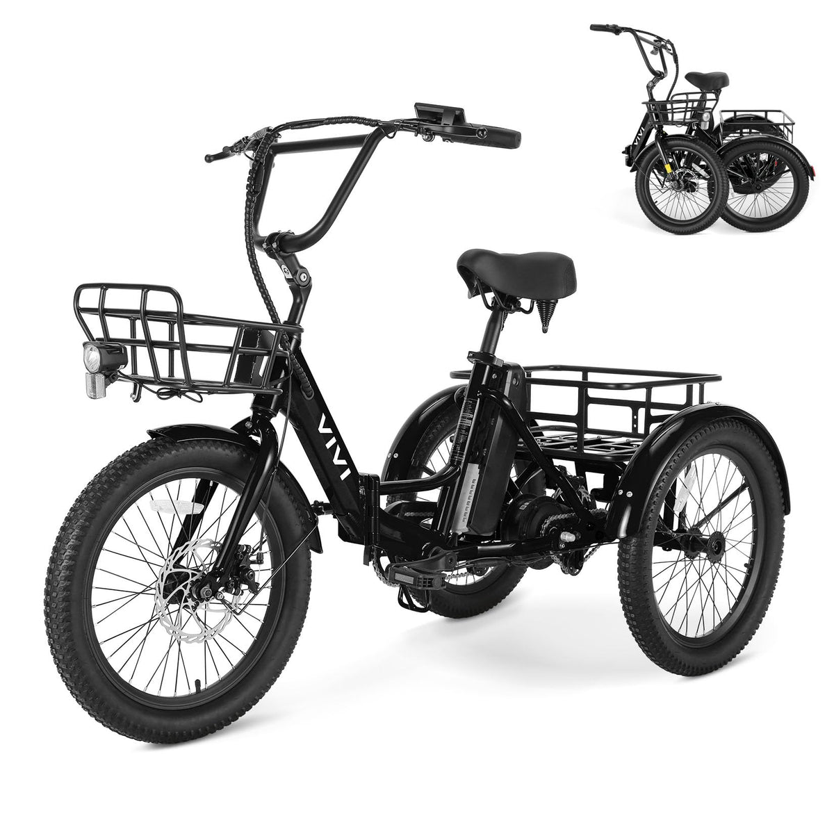 20'' Folding Electric Trike 750W 3-Wheel Bike with Removable Battery Y211