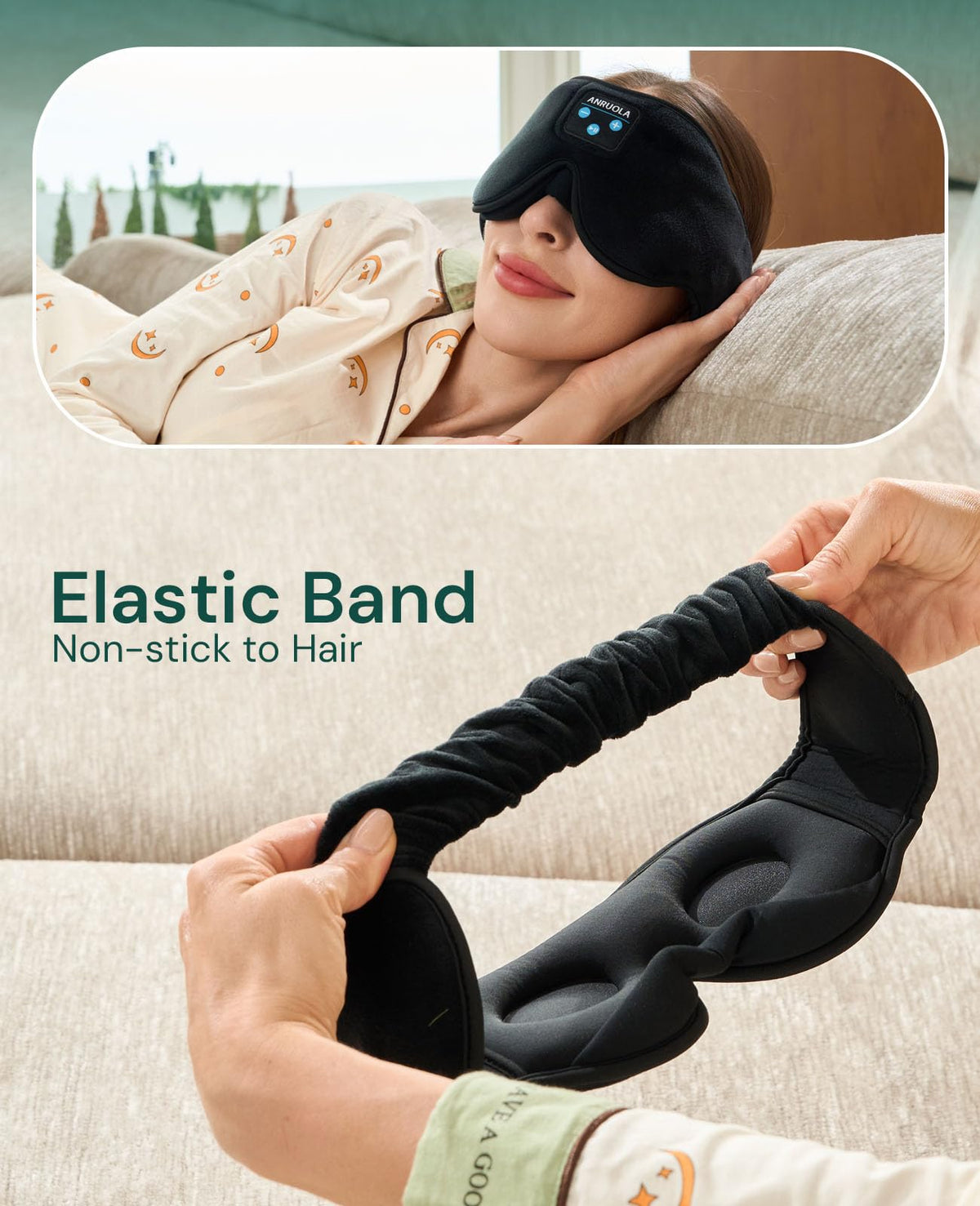 3D Sleep Mask with Bluetooth Headphones P7811