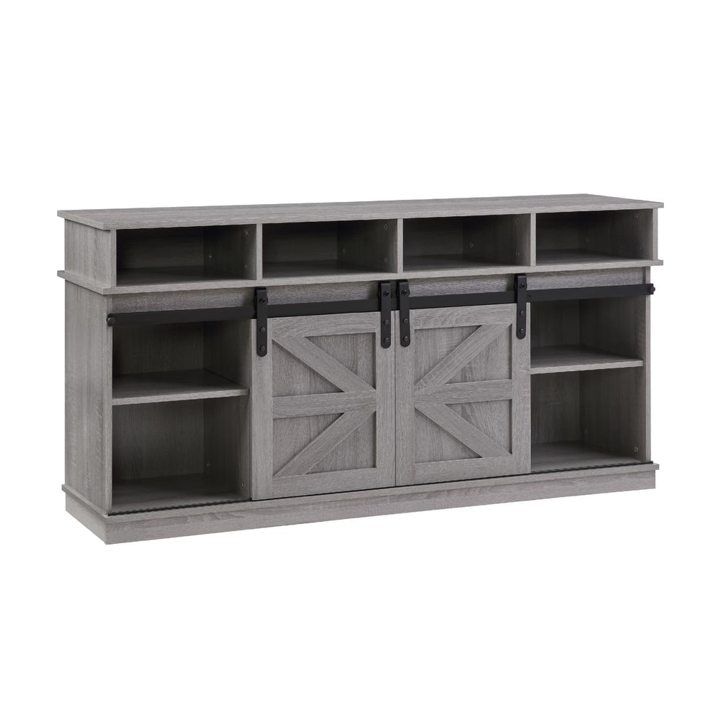 Grey Sliding Barn Door TV Stand H2343
