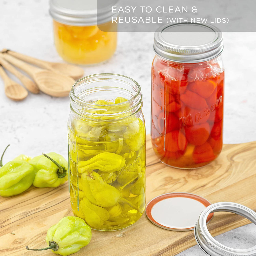 16 Oz 6-Pack Regular Mouth Glass Mason Jars with Lids L601