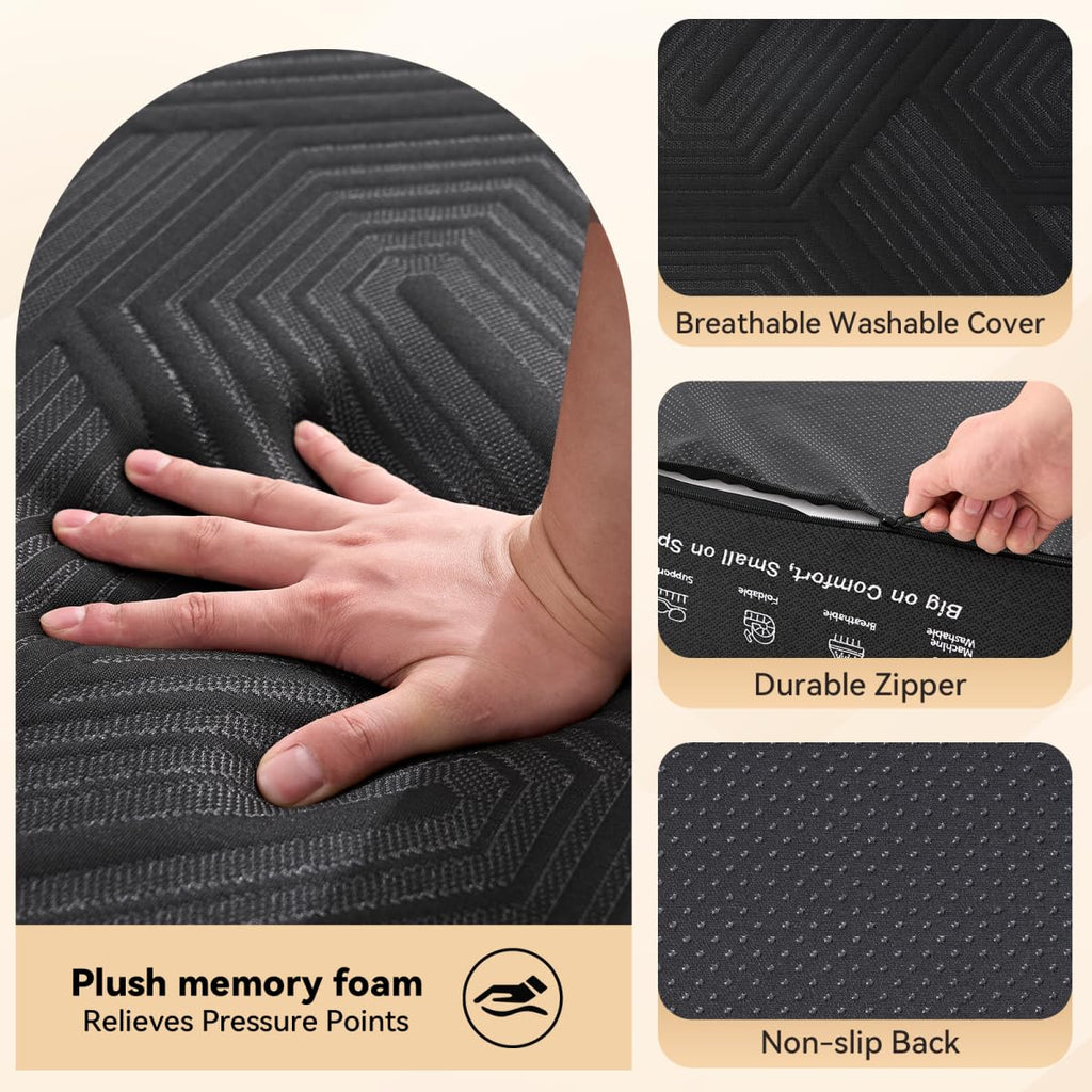 6 Inch Memory Foam Tri-Fold Twin Mattress with Washable Cover Q4663