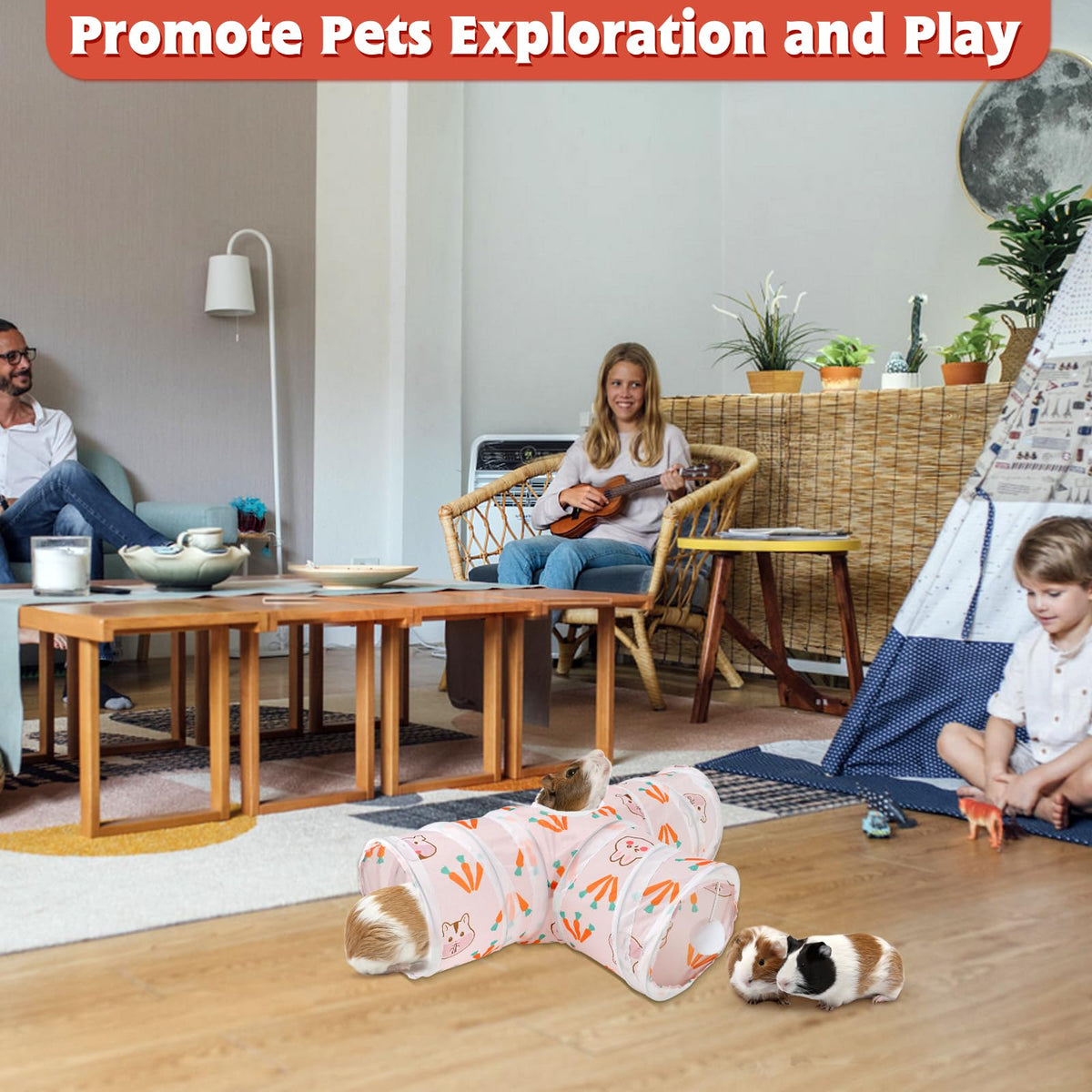 Collapsible 3 Way Bunny Tunnels & Tubes R114