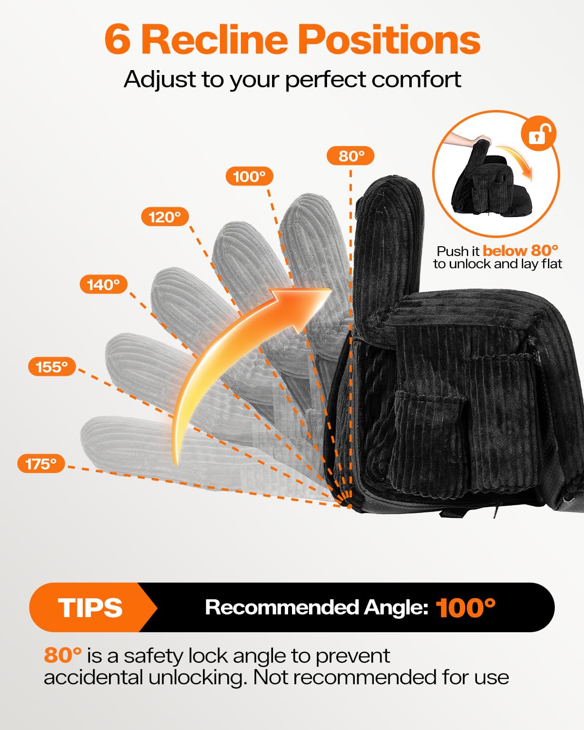 24'' Extra Wide Padded Corduroy Stadium Seats with Back Support, 2 Packs H26135