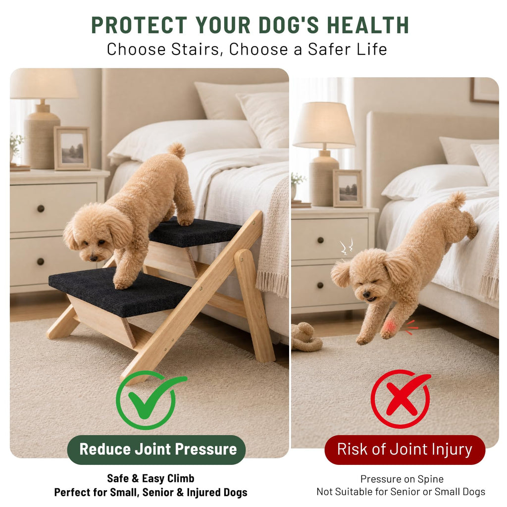 Wooden 2-in-1 Foldable Pet Stairs & Ramp O519