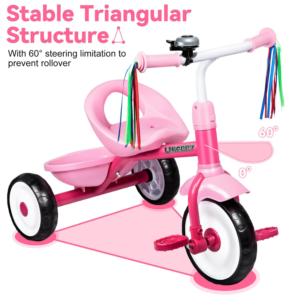 Pink 3 Wheel Toddler Tricycle Y823894