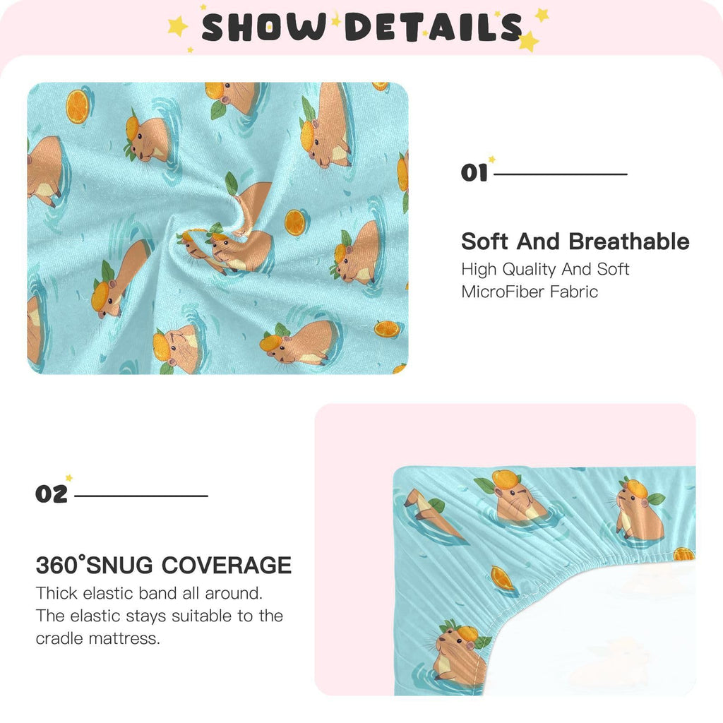 Soft Breathable Microfiber Crib Sheet, Fits Standard Size 28in x 52in P3055