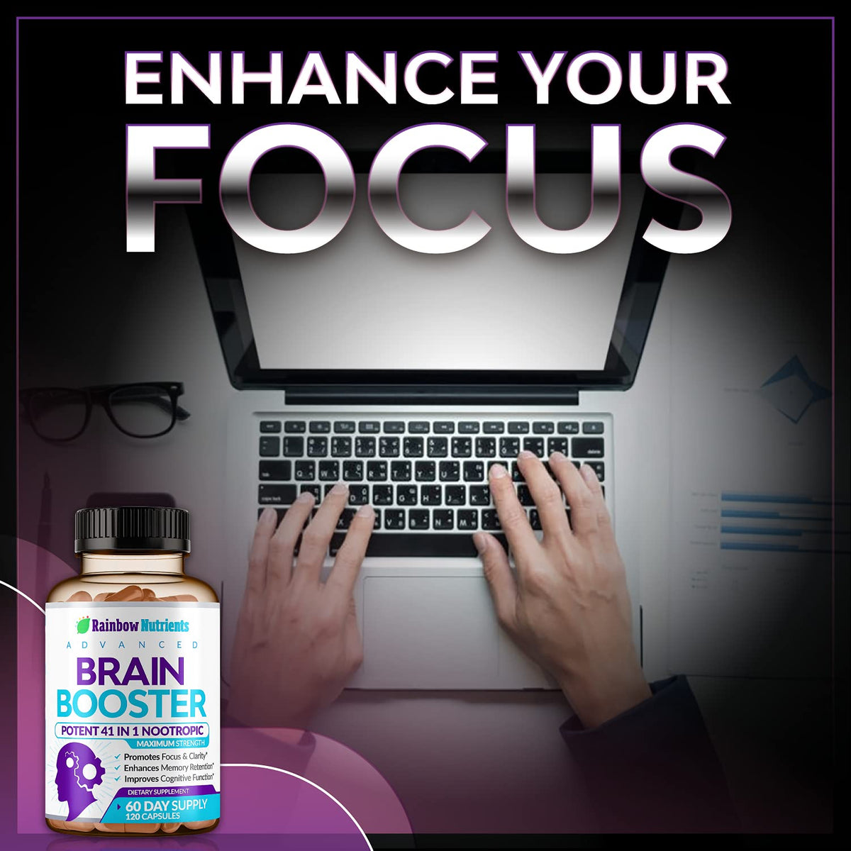 120 V Capsules Brain Support Supplement with DMAE E32714