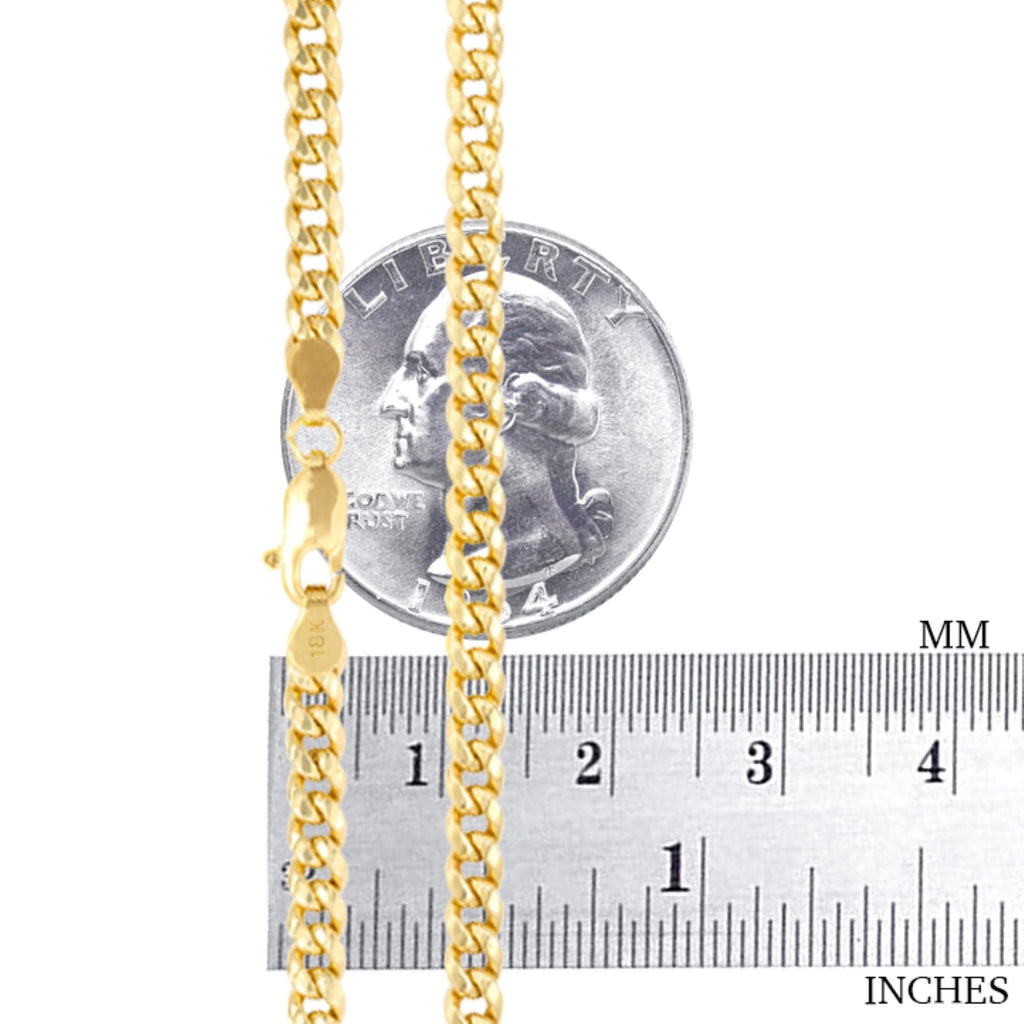 18k Yellow Gold Cuban Link Chain Necklace R332716