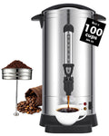 100-Cup Commercial Coffee Urn 15L Stainless Steel Percolator N116