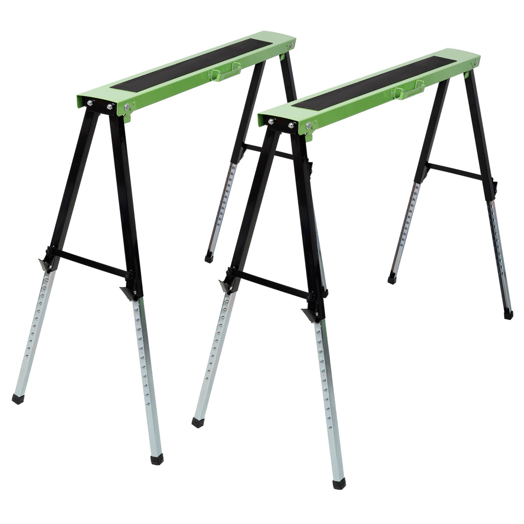 2 Pack Heavy Duty Steel Folding Sawhorse with Carry Handle V6317