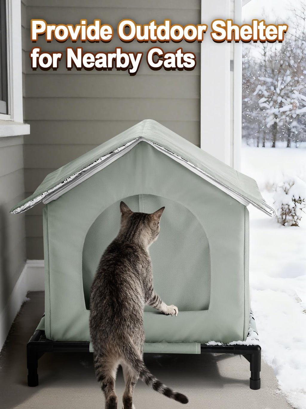 Weatherproof Outdoor Cat House L1749