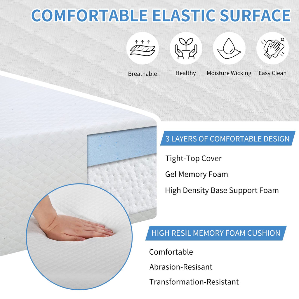 5 inch Gel Memory Foam Twin Mattress F307