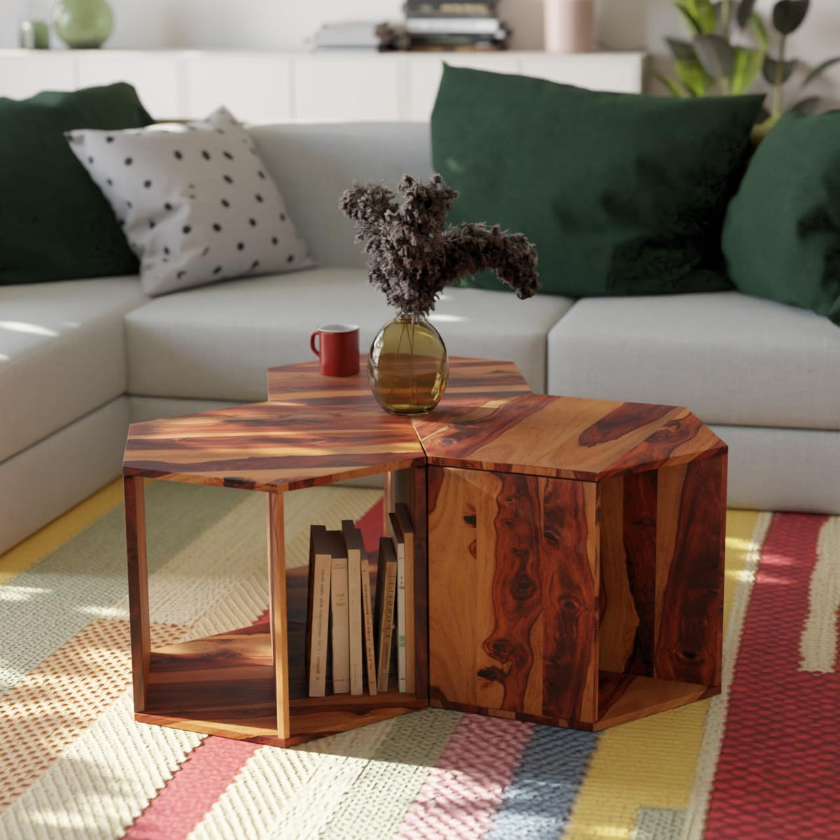 Solid Sheesham Wood Coffee Table Set of 3 E702
