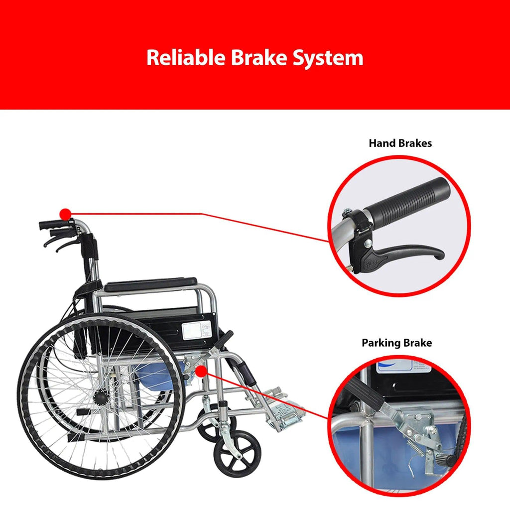 Foldable Reclining Wheelchair with Commode Bucket and Tray Table Y3323