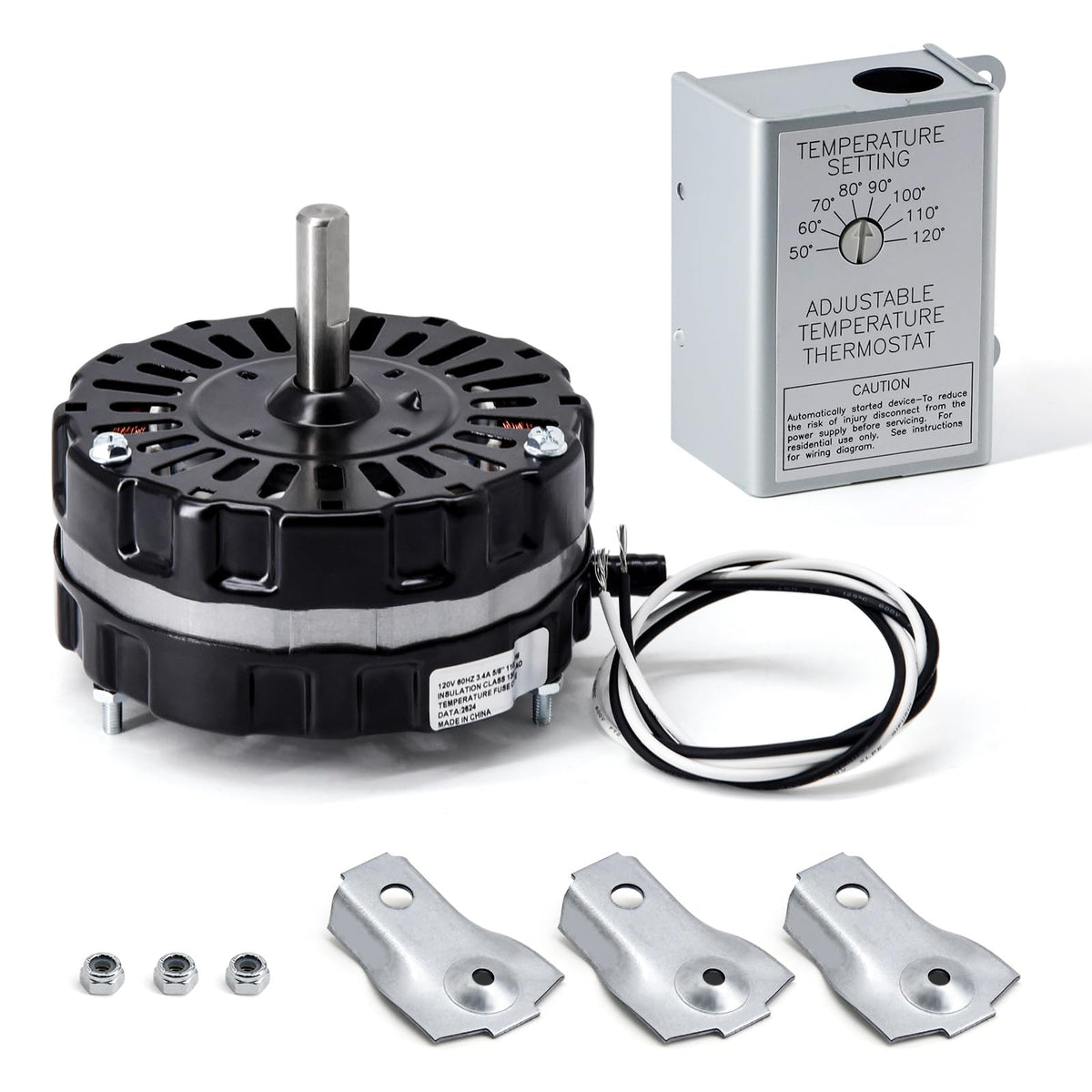 Power Vent Attic Fan Motor & Adjustable Thermostat Switch Kit R275836