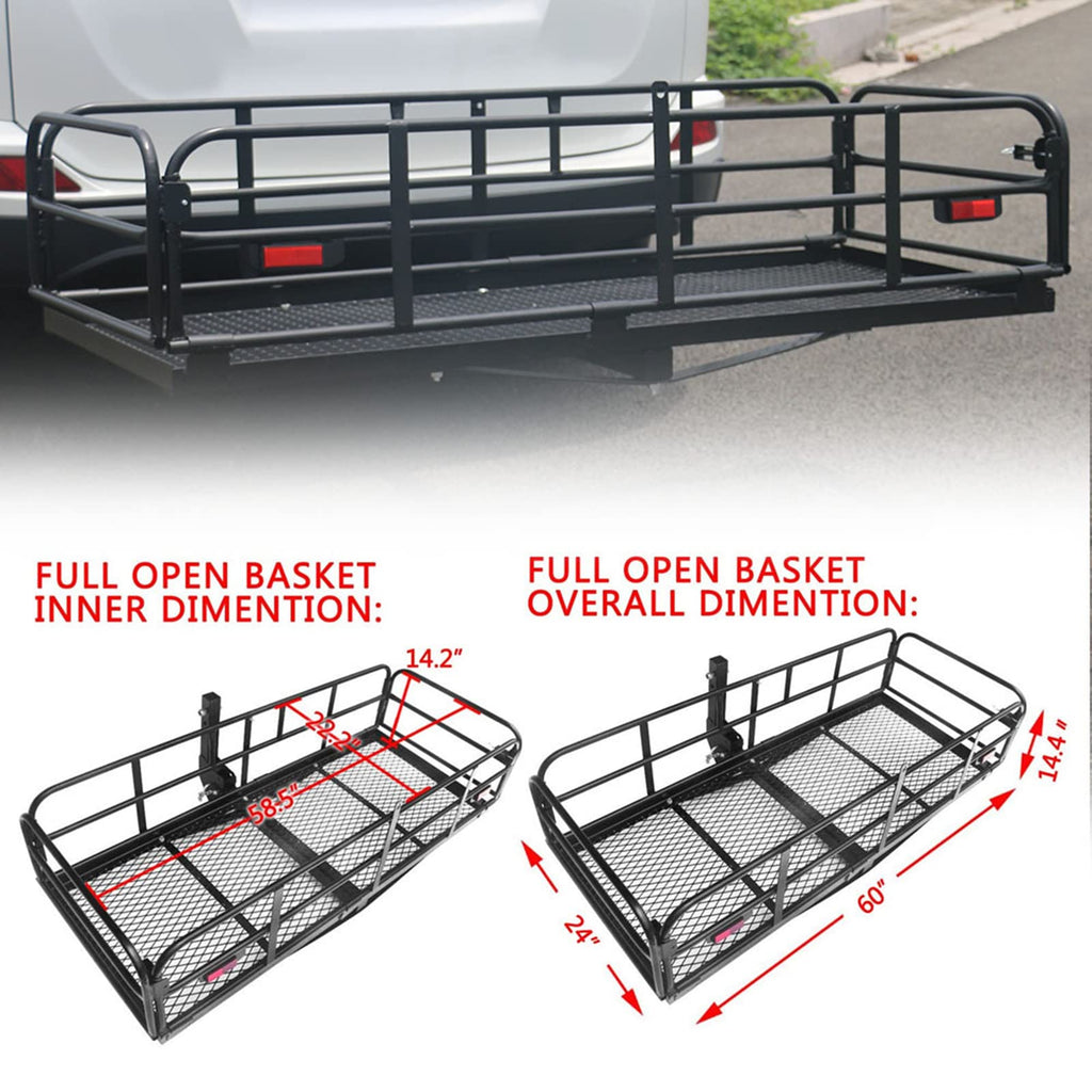 Heavy Duty Folding Hitch Mount Cargo Carrier 60" x 24" x 14.4" C28295