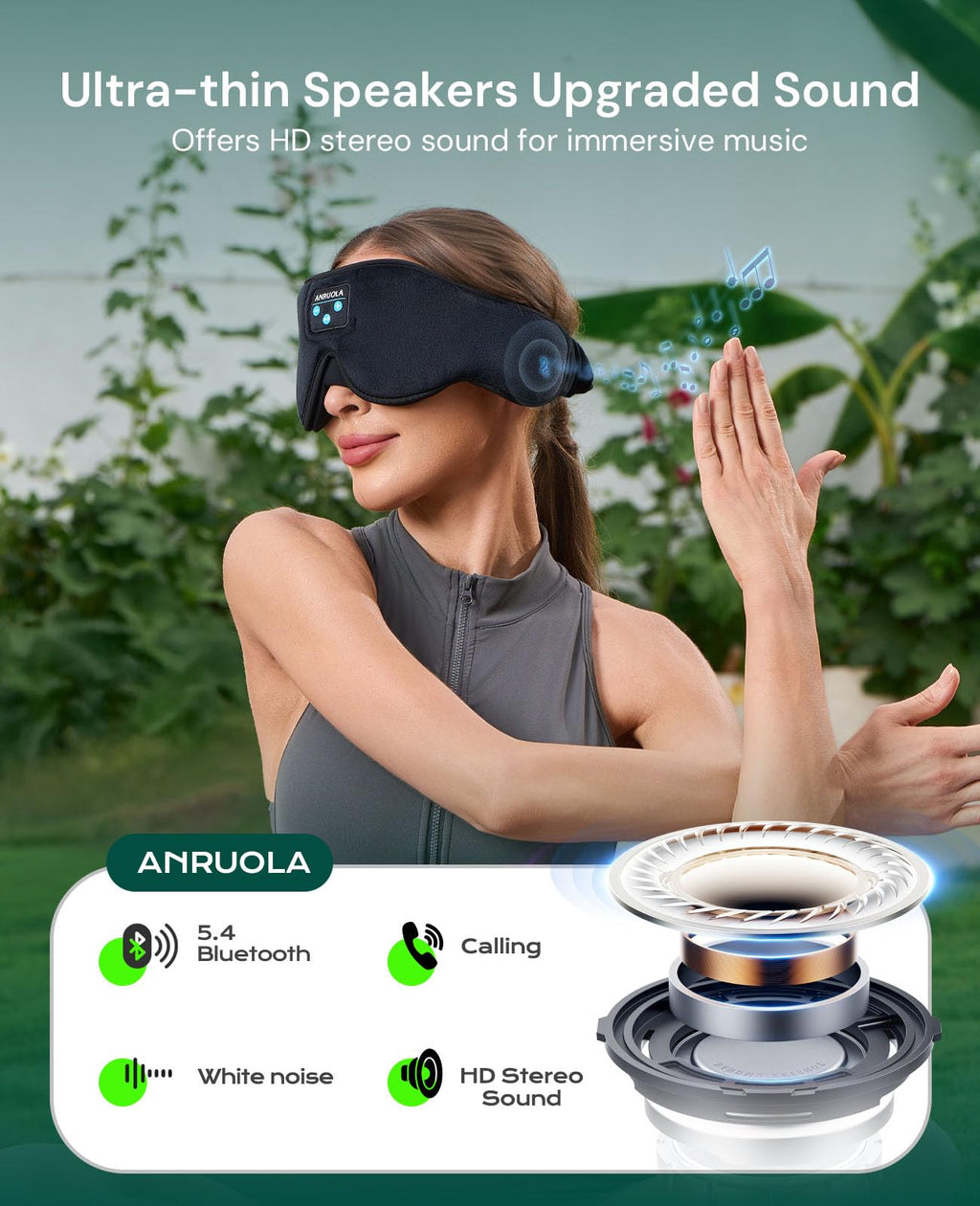 3D Sleep Mask with Bluetooth Headphones P7811