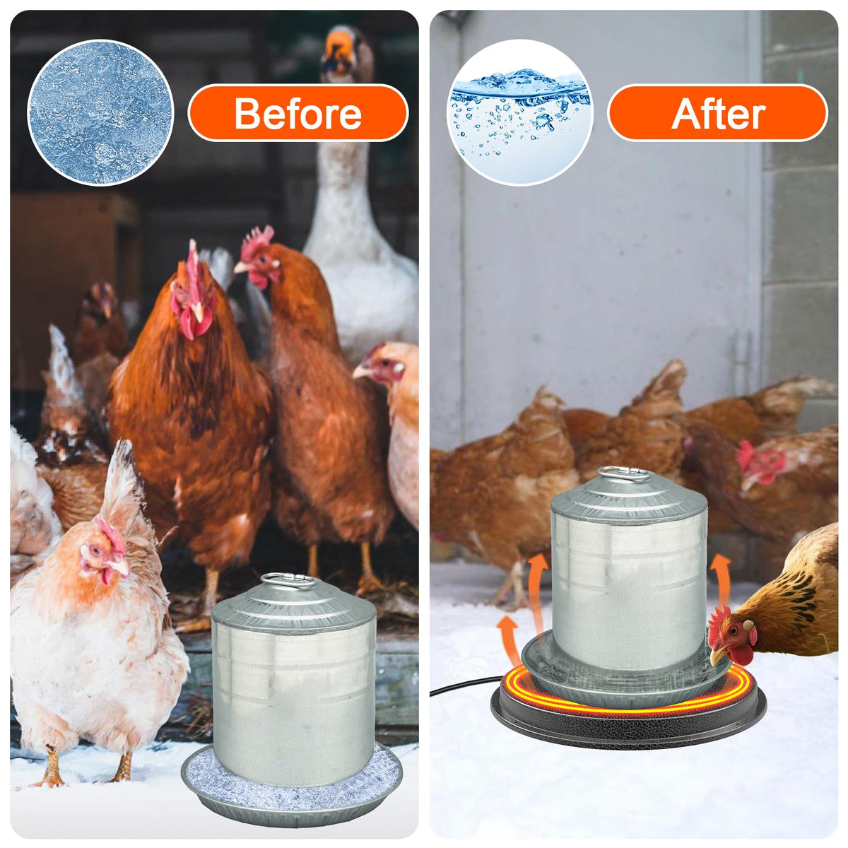 Metal Chicken Water Heater with Thermostat I465