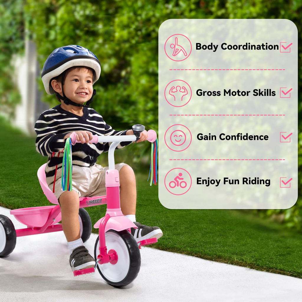 Pink 3 Wheel Toddler Tricycle Y823894