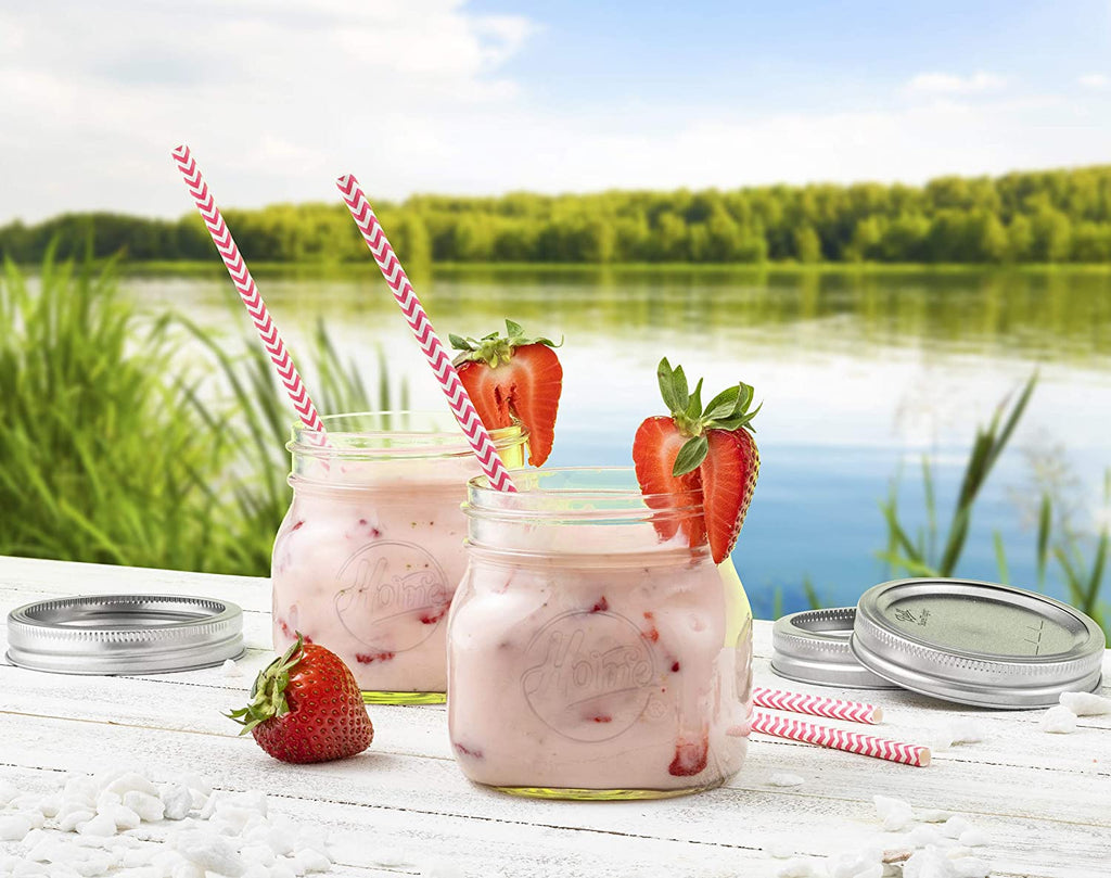 12 Pack 16Oz Wide Mouth Glass Mason Jars with Airtight Lids J725243